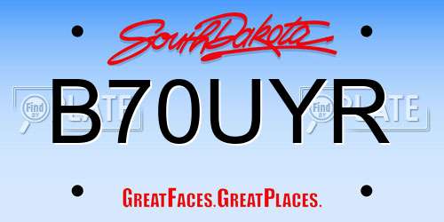 B70UYR South Dakota License Plate