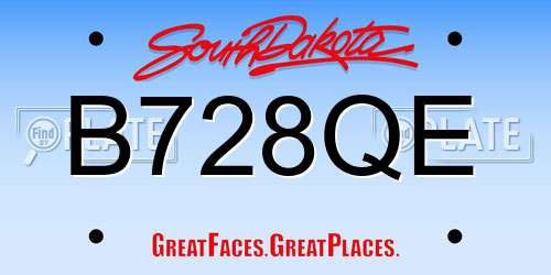 B728QE South Dakota License Plate