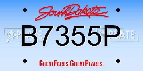 B7355P South Dakota License Plate