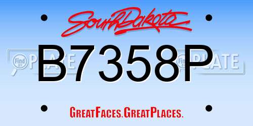 B7358P South Dakota License Plate