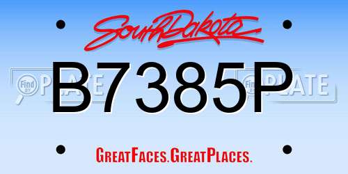 B7385P South Dakota License Plate