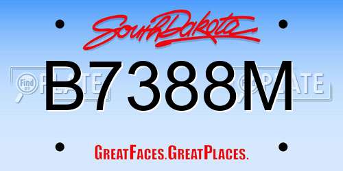 B7388M South Dakota License Plate