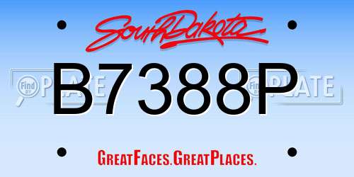 B7388P South Dakota License Plate