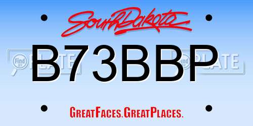 B73BBP South Dakota License Plate