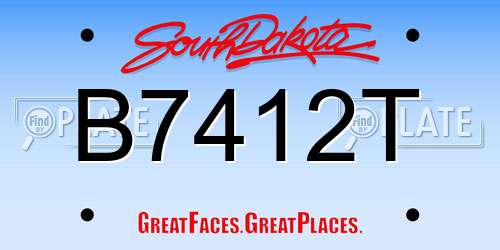 B7412T South Dakota License Plate