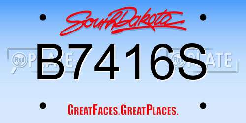 B7416S South Dakota License Plate