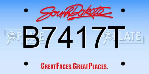 B7417T South Dakota License Plate