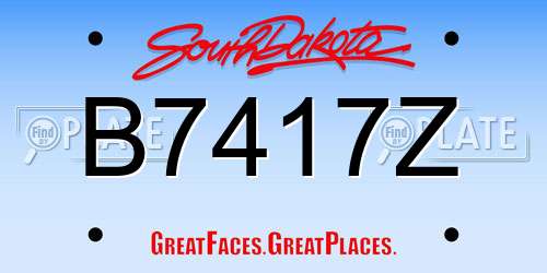 B7417Z South Dakota License Plate