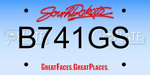 B741GS South Dakota License Plate