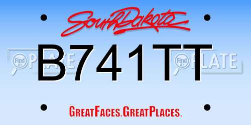 B741TT South Dakota License Plate
