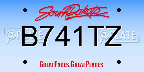 B741TZ South Dakota License Plate