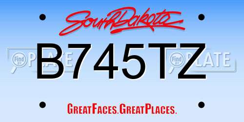 B745TZ South Dakota License Plate