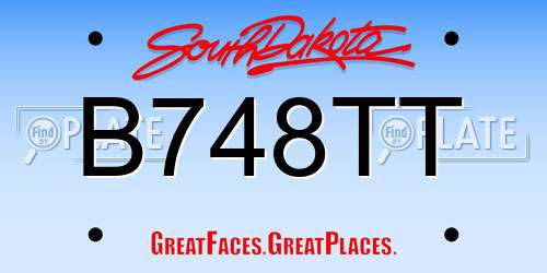 B748TT South Dakota License Plate