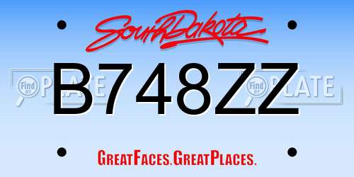 B748ZZ South Dakota License Plate