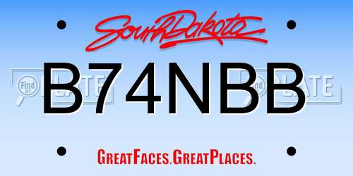 B74NBB South Dakota License Plate
