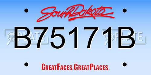 B75171B South Dakota License Plate