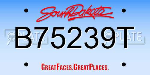 B75239T South Dakota License Plate