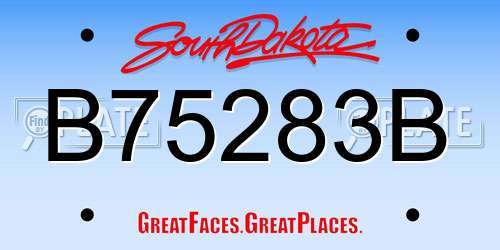 B75283B South Dakota License Plate