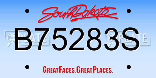 B75283S South Dakota License Plate