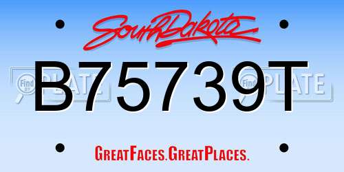 B75739T South Dakota License Plate