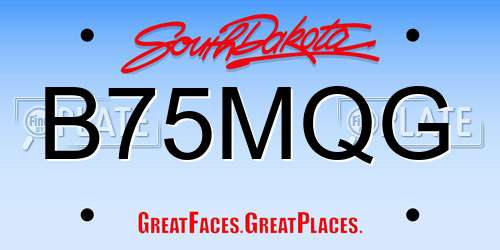 B75MQG South Dakota License Plate