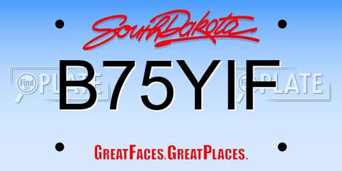 B75YIF South Dakota License Plate