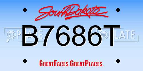 B7686T South Dakota License Plate