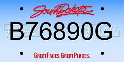 B76890G South Dakota License Plate