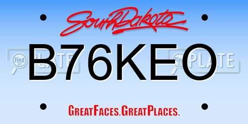 B76KEO South Dakota License Plate