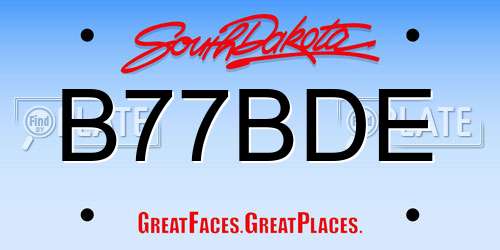 B77BDE South Dakota License Plate