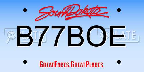 B77BOE South Dakota License Plate
