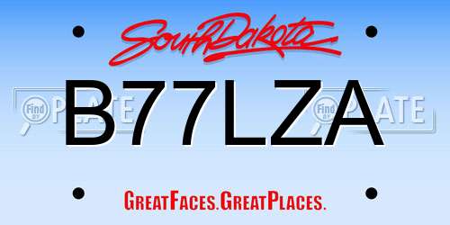 B77LZA South Dakota License Plate