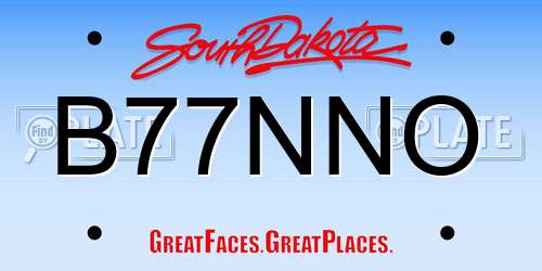 B77NNO South Dakota License Plate