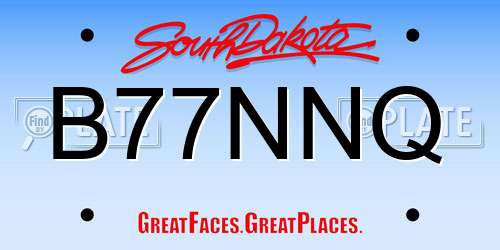 B77NNQ South Dakota License Plate