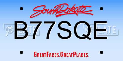 B77SQE South Dakota License Plate