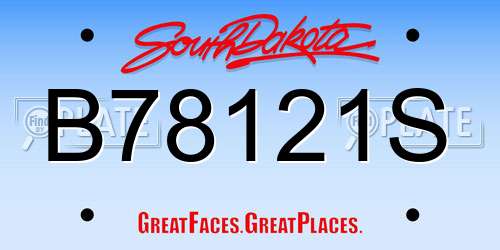 B78121S South Dakota License Plate