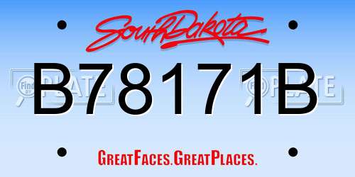 B78171B South Dakota License Plate