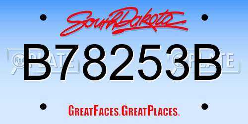 B78253B South Dakota License Plate
