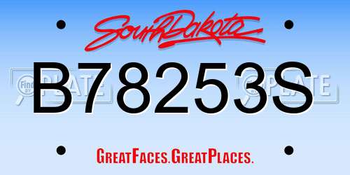 B78253S South Dakota License Plate