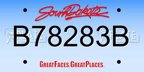 B78283B South Dakota License Plate