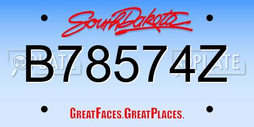 B78574Z South Dakota License Plate