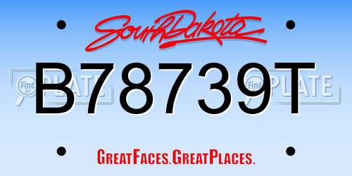 B78739T South Dakota License Plate