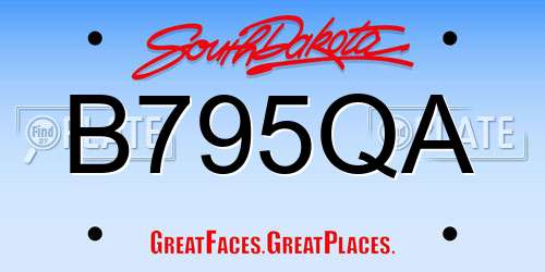 B795QA South Dakota License Plate
