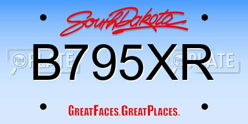 B795XR South Dakota License Plate