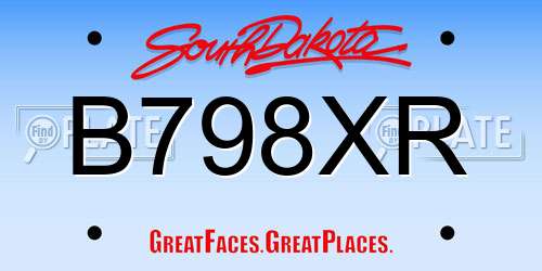 B798XR South Dakota License Plate