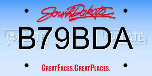 B79BDA South Dakota License Plate