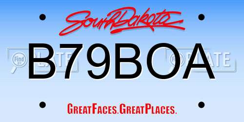 B79BOA South Dakota License Plate