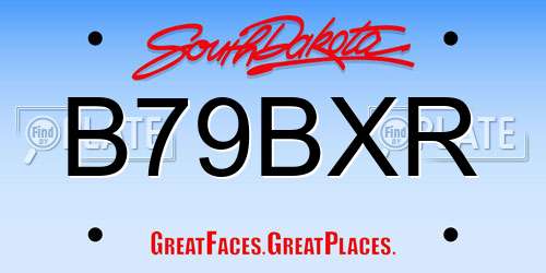 B79BXR South Dakota License Plate