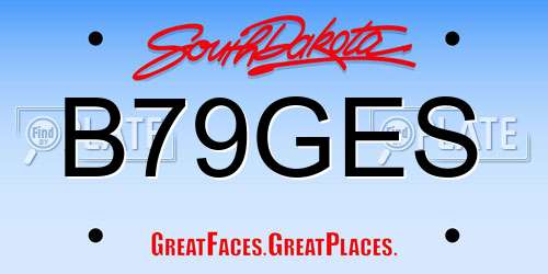 B79GES South Dakota License Plate