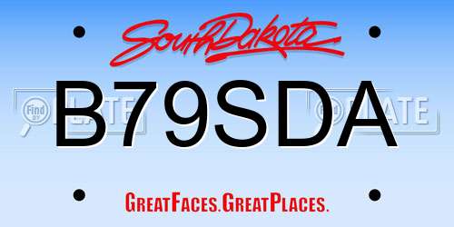 B79SDA South Dakota License Plate